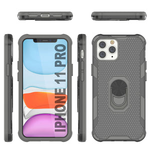 PunkCase pour étui iPhone 11 Pro [série Magnetix 2.0] Coque transparente de protection en TPU avec béquille [gris]