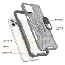 Load image into Gallery viewer, PunkCase pour étui iPhone 11 Pro [série Magnetix 2.0] Coque transparente de protection en TPU avec béquille [gris]
