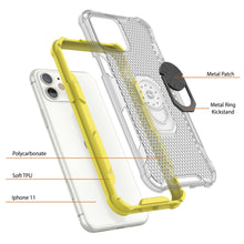 Charger l&#39;image dans la galerie, Coque pour iPhone 11 de PunkCase [Série Magnetix 2.0] Coque transparente en TPU de protection avec béquille [Jaune]
