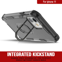 Charger l&#39;image dans la galerie, PunkCase pour iPhone 11 [Série Magnetix 2.0] Étui transparent en TPU de protection avec béquille [Noir]
