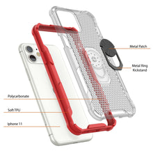 Charger l&#39;image dans la galerie, Coque PunkCase pour iPhone 11 [Série Magnetix 2.0] Housse de protection transparente en TPU avec support [Rouge]
