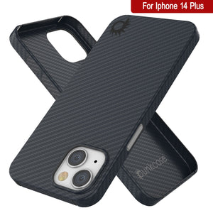 Étui en fibre de carbone Punkcase iPhone 14 Plus [série AramidShield] ultra-mince et léger en Kevlar.