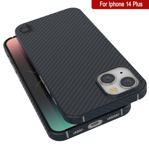 Étui en fibre de carbone Punkcase iPhone 14 Plus [série AramidShield] ultra-mince et léger en Kevlar.