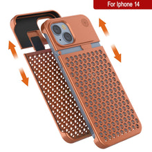 Load image into Gallery viewer, Coque PunkCase en alliage d&#39;aluminium pour iPhone 14 [Série Fortifier Extrême] Coque ultra résistante [Orange]
