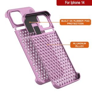 Coque PunkCase en alliage d'aluminium pour iPhone 14 [Série Fortifier Extreme], housse ultra résistante [rose].