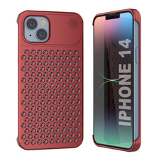 Load image into Gallery viewer, Étui PunkCase en alliage d&#39;aluminium pour iPhone 14 [Série Fortifier Extreme] Coque ultra résistante [Rouge]
