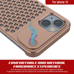 PunkCase pour iPhone 14 Boîtier en alliage d'aluminium [Série Fortifier Extreme] Coque ultra résistante [Bronze]