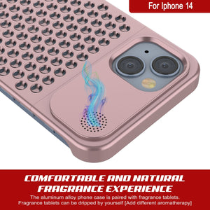 Coque PunkCase pour iPhone 14 en alliage d'aluminium [Série Fortifier Extreme] Couverture ultra résistante [or rose]