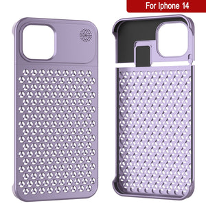 PunkCase pour iPhone 14 Boîtier en alliage d'aluminium [Série Fortifier Extrême] Coque ultra résistante [Liliac]