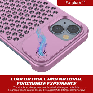 Coque PunkCase en alliage d'aluminium pour iPhone 14 [Série Fortifier Extreme], housse ultra résistante [rose].