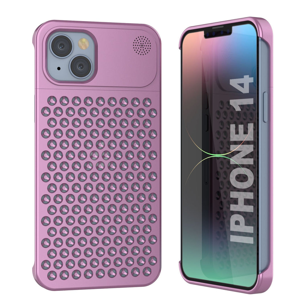 Coque PunkCase en alliage d'aluminium pour iPhone 14 [Série Fortifier Extreme], housse ultra résistante [rose].