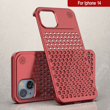 Load image into Gallery viewer, Étui PunkCase en alliage d&#39;aluminium pour iPhone 14 [Série Fortifier Extreme] Coque ultra résistante [Rouge]
