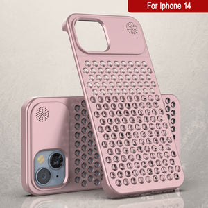 Coque PunkCase pour iPhone 14 en alliage d'aluminium [Série Fortifier Extreme] Couverture ultra résistante [or rose]