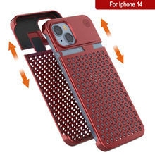 Load image into Gallery viewer, Étui PunkCase en alliage d&#39;aluminium pour iPhone 14 [Série Fortifier Extreme] Coque ultra résistante [Rouge]
