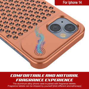 Coque PunkCase en alliage d'aluminium pour iPhone 14 [Série Fortifier Extrême] Coque ultra résistante [Orange]