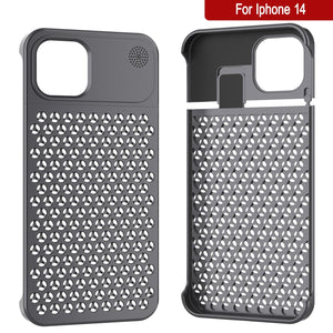 Coque PunkCase en alliage d'aluminium pour iPhone 14 [Série Fortifier Extreme] Coque ultra résistante [Gris]