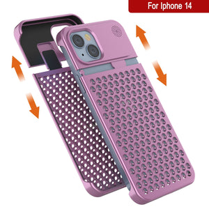 Coque PunkCase en alliage d'aluminium pour iPhone 14 [Série Fortifier Extreme], housse ultra résistante [rose].