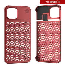 Load image into Gallery viewer, Étui PunkCase en alliage d&#39;aluminium pour iPhone 14 [Série Fortifier Extreme] Coque ultra résistante [Rouge]
