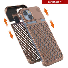 Load image into Gallery viewer, PunkCase pour iPhone 14 Boîtier en alliage d&#39;aluminium [Série Fortifier Extreme] Coque ultra résistante [Bronze]
