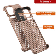 Load image into Gallery viewer, PunkCase pour iPhone 14 Boîtier en alliage d&#39;aluminium [Série Fortifier Extreme] Coque ultra résistante [Bronze]
