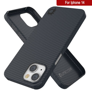 Coque en fibre de carbone Punkcase pour iPhone 14 [Série AramidShield] Ultra fine et légère en Kevlar