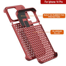 Load image into Gallery viewer, Coque PunkCase en alliage d&#39;aluminium pour iPhone 14 Pro [Série Fortifier Extreme] Couverture ultra résistante [Rouge]
