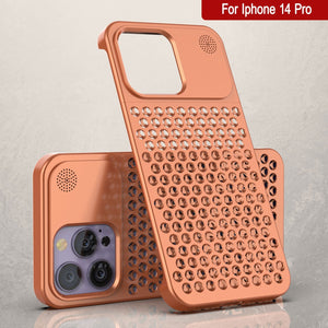 Coque PunkCase en alliage d'aluminium pour iPhone 14 Pro [Série Fortifier Extreme] Couverture ultra résistante [Orange]