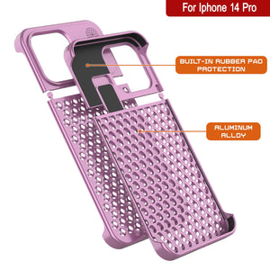 Housse en alliage d'aluminium PunkCase pour iPhone 14 Pro [Série Fortifier Extrême] Coque ultra résistante [Rose]