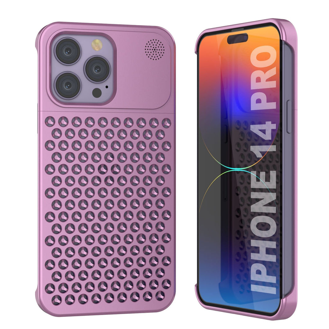 Housse en alliage d'aluminium PunkCase pour iPhone 14 Pro [Série Fortifier Extrême] Coque ultra résistante [Rose]