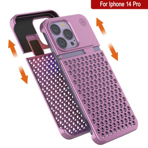 Housse en alliage d'aluminium PunkCase pour iPhone 14 Pro [Série Fortifier Extrême] Coque ultra résistante [Rose]