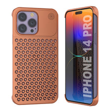 Load image into Gallery viewer, Coque PunkCase en alliage d&#39;aluminium pour iPhone 14 Pro [Série Fortifier Extreme] Couverture ultra résistante [Orange]
