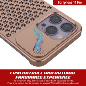 PunkCase pour iPhone 14 Pro Coque en alliage d'aluminium [Série Fortifier Extreme] Housse ultra résistante [Bronze]