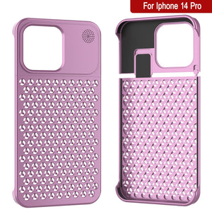 Housse en alliage d'aluminium PunkCase pour iPhone 14 Pro [Série Fortifier Extrême] Coque ultra résistante [Rose]