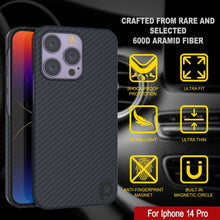 Charger l&#39;image dans la galerie, Punkcase pour iPhone 14 Pro Coque en fibre de carbone [Série Aramid MagShield] Ultra mince
