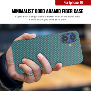 Coque en fibre de carbone Punkcase pour iPhone 16 [Série AramidShield] Kevlar ultra fin et léger [Teal]