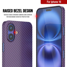 Charger l&#39;image dans la galerie, Coque en fibre de carbone Punkcase pour iPhone 16 [Série AramidShield] Kevlar ultra fin et léger [Violet]
