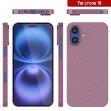 Load image into Gallery viewer, Coque en fibre de carbone Punkcase pour iPhone 16 [Série AramidShield] Kevlar ultra fin et léger [Rose]
