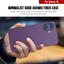 Charger l&#39;image dans la galerie, Coque en fibre de carbone Punkcase pour iPhone 16 [Série AramidShield] Kevlar ultra fin et léger [Violet]
