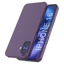 Charger l&#39;image dans la galerie, Coque en fibre de carbone Punkcase pour iPhone 16 [Série AramidShield] Kevlar ultra fin et léger [Violet]
