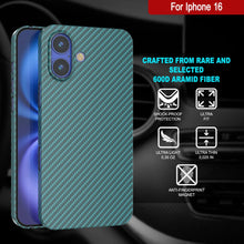 Charger l&#39;image dans la galerie, Coque en fibre de carbone Punkcase pour iPhone 16 [Série AramidShield] Kevlar ultra fin et léger [Teal]
