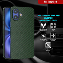 Charger l&#39;image dans la galerie, Coque en fibre de carbone Punkcase pour iPhone 16 [Série AramidShield] Kevlar ultra fin et léger [Vert]
