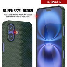 Charger l&#39;image dans la galerie, Coque en fibre de carbone Punkcase pour iPhone 16 [Série AramidShield] Kevlar ultra fin et léger [Vert]
