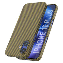 Load image into Gallery viewer, Coque en fibre de carbone Punkcase pour iPhone 16 Plus [Série AramidShield] Kevlar ultra fin et léger [Or]
