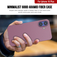 Load image into Gallery viewer, Coque en fibre de carbone Punkcase pour iPhone 16 Plus [Série AramidShield] Kevlar ultra fin et léger [Rose]
