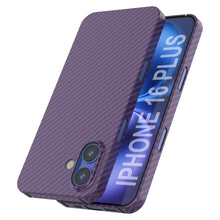 Charger l&#39;image dans la galerie, Coque en fibre de carbone Punkcase pour iPhone 16 Plus [Série AramidShield] Kevlar ultra fin et léger [Violet]
