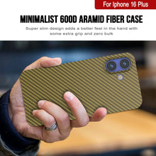 Load image into Gallery viewer, Coque en fibre de carbone Punkcase pour iPhone 16 Plus [Série AramidShield] Kevlar ultra fin et léger [Or]
