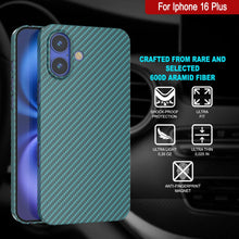 Load image into Gallery viewer, Coque en fibre de carbone Punkcase pour iPhone 16 Plus [Série AramidShield] Kevlar ultra fin et léger [Teal]
