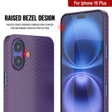 Charger l&#39;image dans la galerie, Coque en fibre de carbone Punkcase pour iPhone 16 Plus [Série AramidShield] Kevlar ultra fin et léger [Violet]
