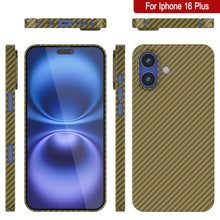 Load image into Gallery viewer, Coque en fibre de carbone Punkcase pour iPhone 16 Plus [Série AramidShield] Kevlar ultra fin et léger [Or]
