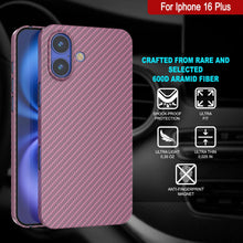 Load image into Gallery viewer, Coque en fibre de carbone Punkcase pour iPhone 16 Plus [Série AramidShield] Kevlar ultra fin et léger [Rose]
